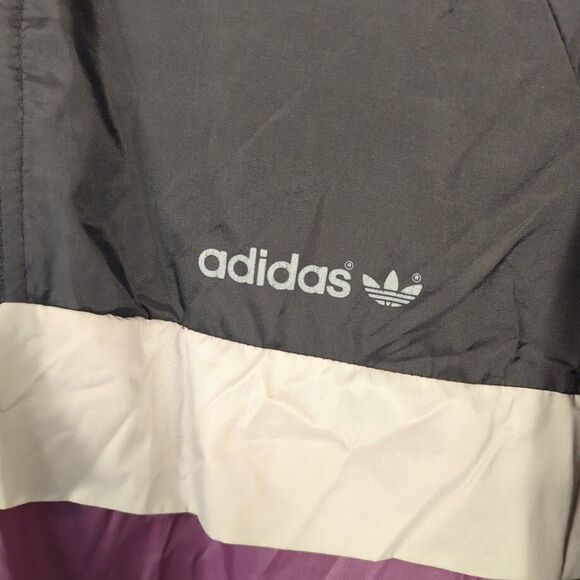 Vintage Adidas Trefoil 1/4 Zip Windbreaker Jacket Hidden Hood Size Medium - Picture 2 of 16
